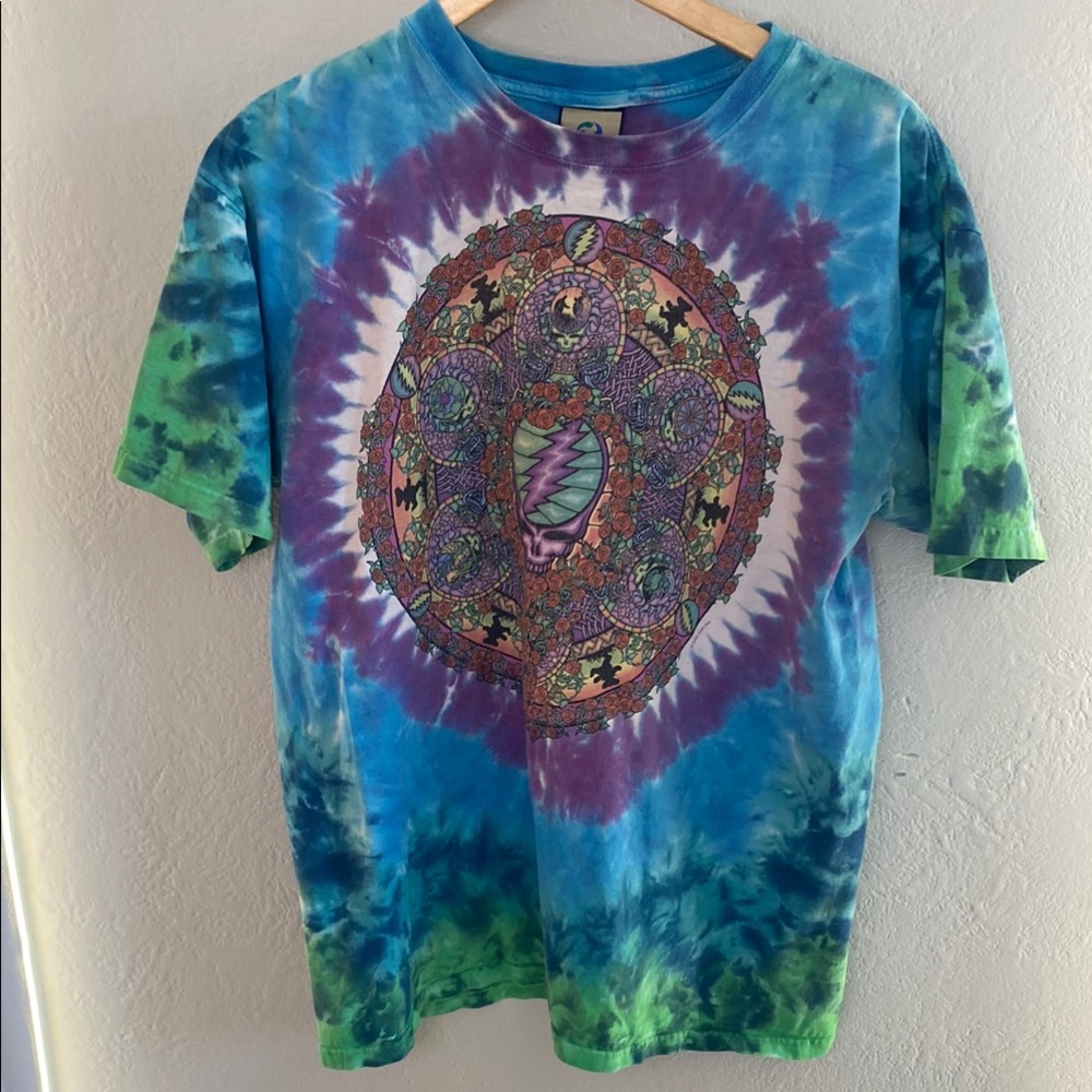 Vintage Grateful Dead Tie-Dye Short Sleeve Tee with Psychedelic Swirl- Men’s L
